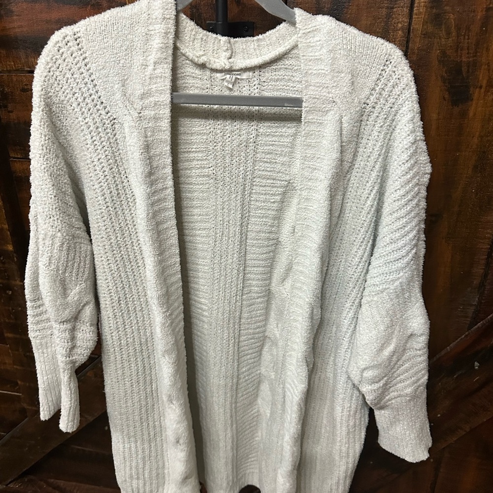 Maurices Cream Open-Front Cardigan